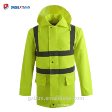 Высокая видимость безопасности водонепроницаемый дождь куртки для мужчин оптом
